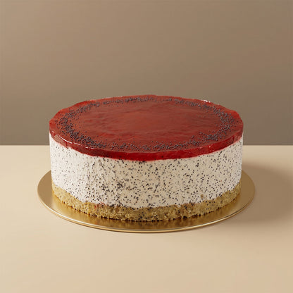 Málnás mákmousse torta